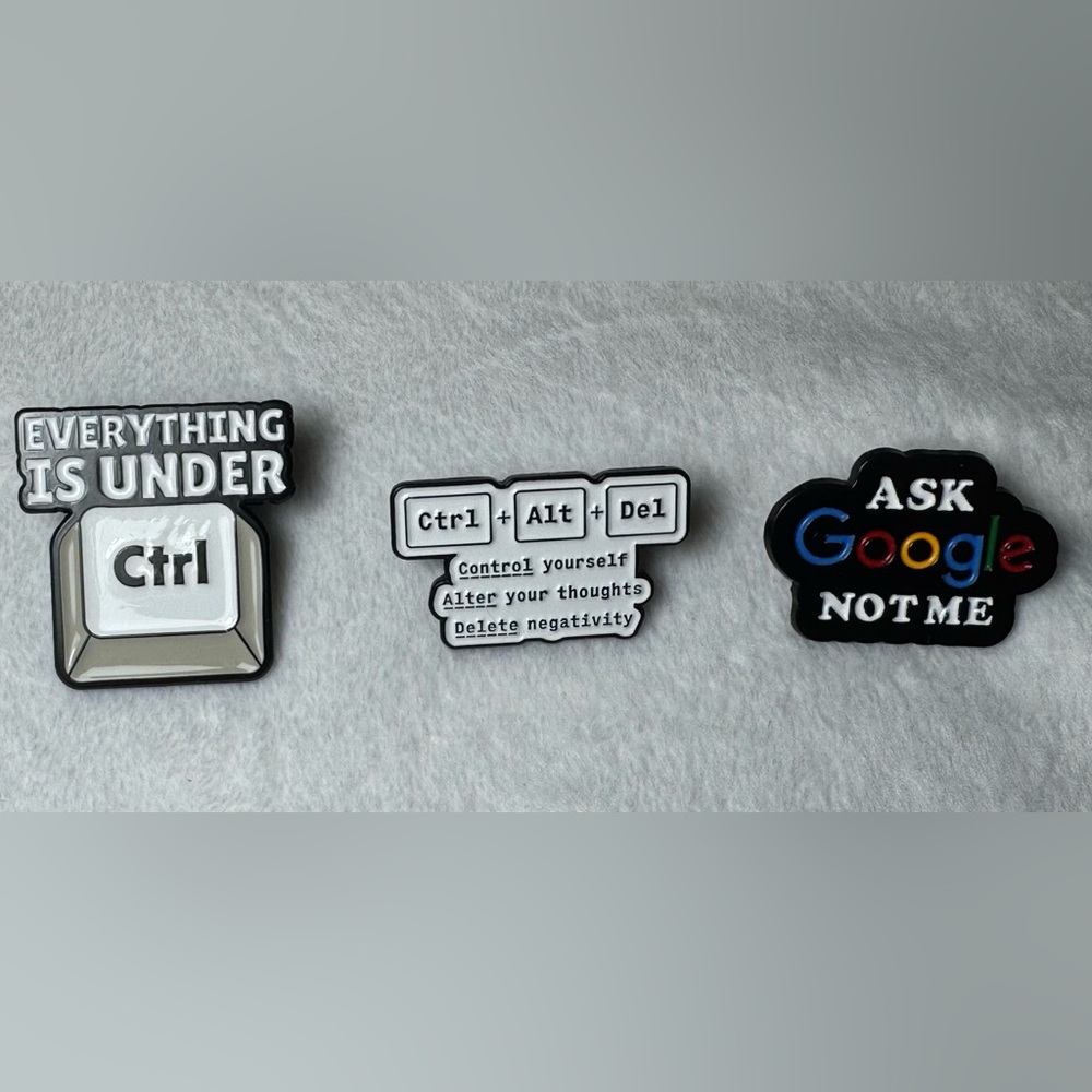 2/$25 NEW *3 pieces* Tech-Themed Enamel Pin Set
